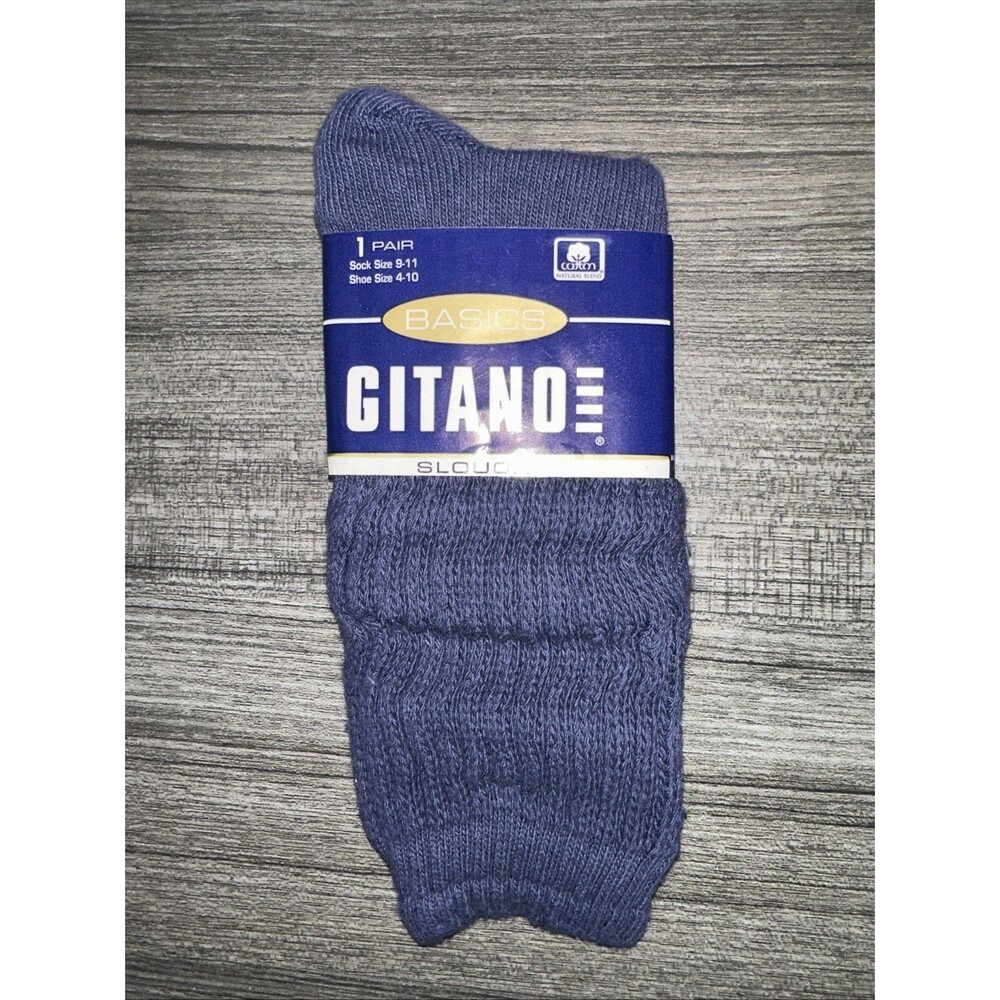 NWT Vintage NOS Gitano Basics Blue Slouch Socks Y2K 9-11 USA